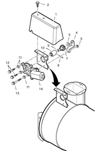 Chute Rotation Motor Diagram and Parts List for 632130X16D 2005 Briggs and Stratton Snow Blower